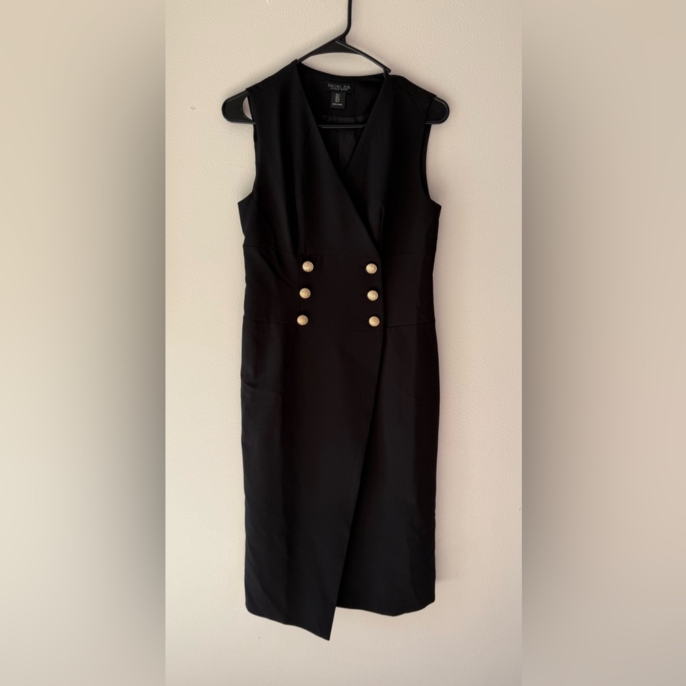 RACHEL ZOE Black Double Breasted LUXE Sleeveless Tuxedo Blazer Dress